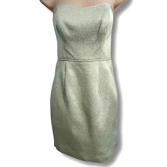 Shoshanna Strapless Dress. Gorgeous light green color. Sparkly. Size 2 - Picture 1 of 5